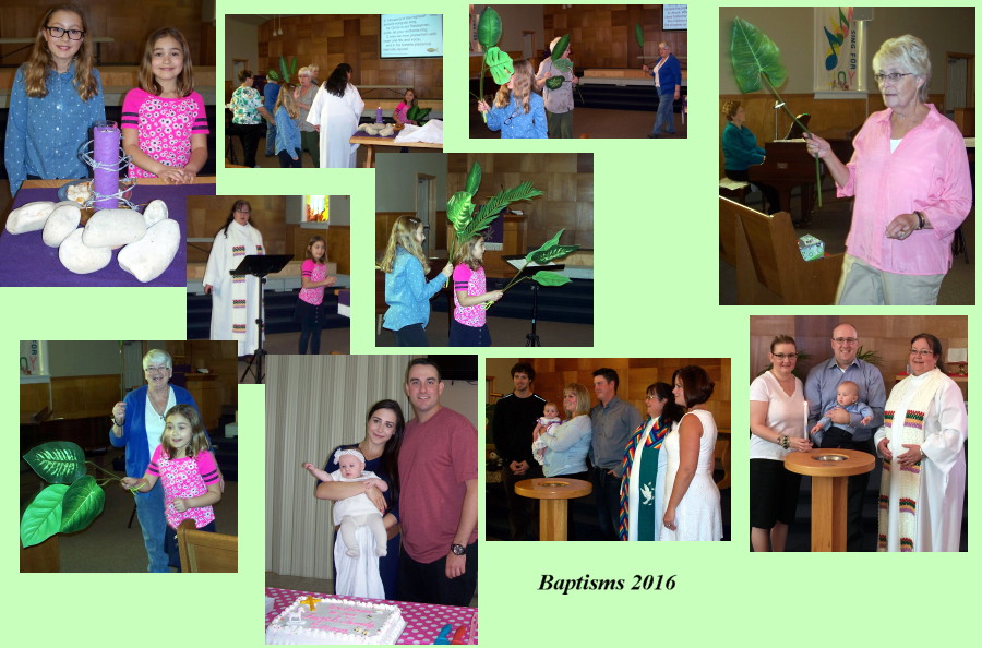 Pictures from baptisms in 2016.